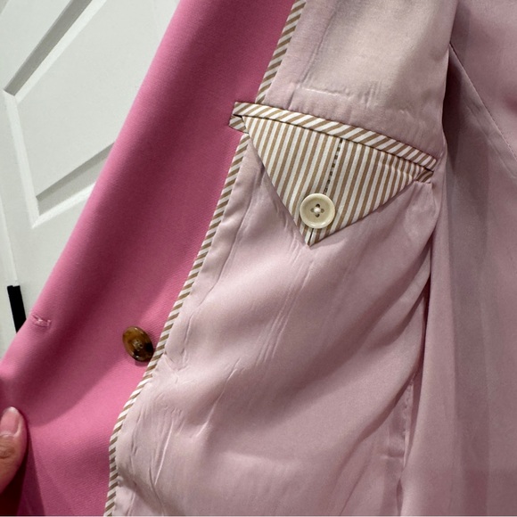 NWOT J. Crew Pink Barbiecore Double Breasted Lapel Blazer Jacket Sz 14 No Sz tag - Picture 5 of 11